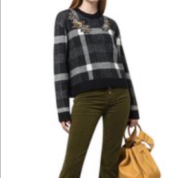 Veronica Beard Deana Embellished Plaid 